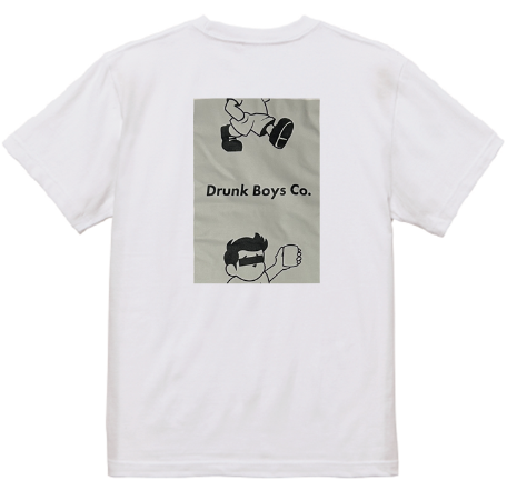 ビッグサイズ　バックデザイン　Drunk Boy　Tシャツ